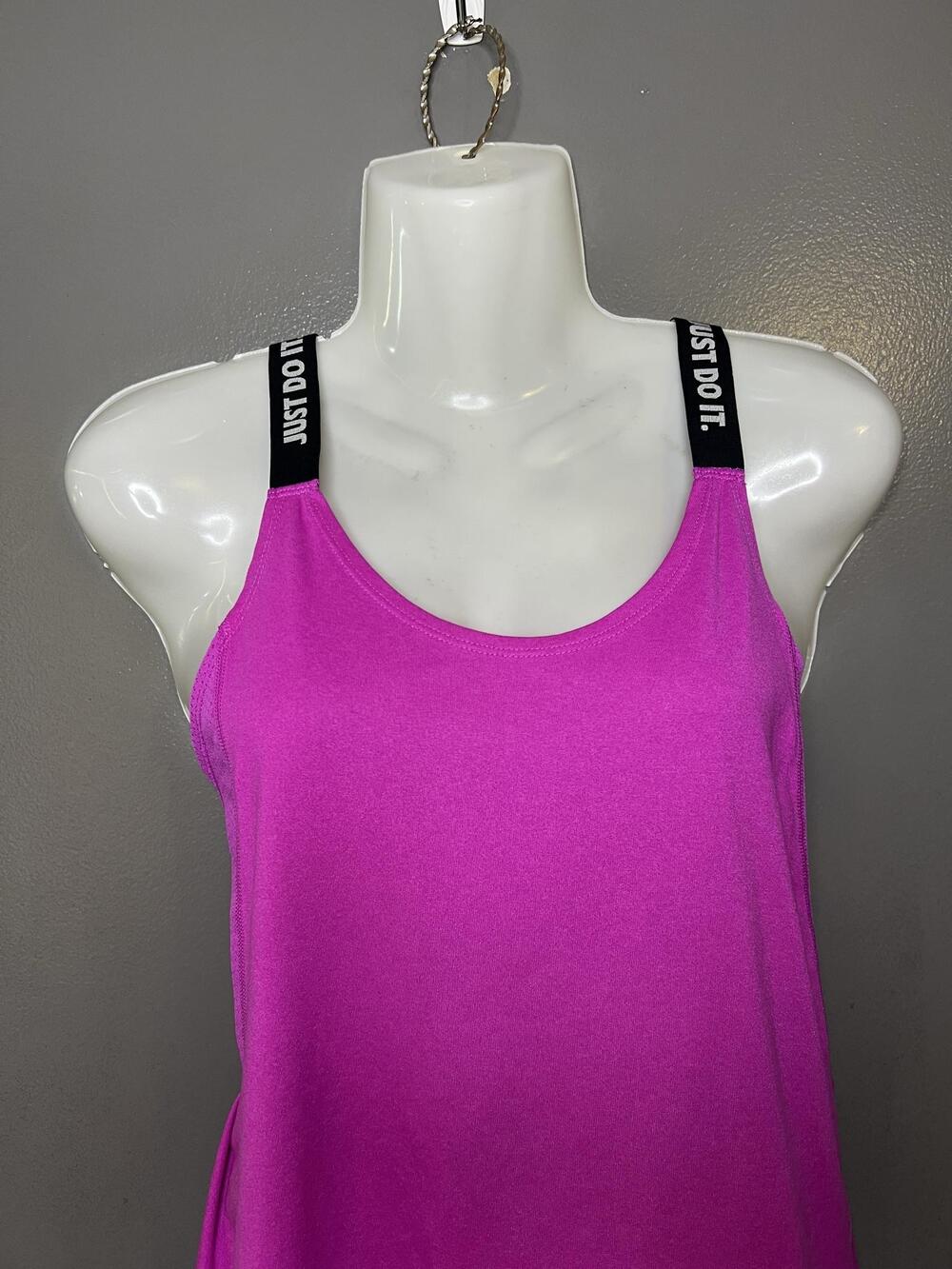 Nike Tank Top Womens Medium Pink Dri-FIT Just Do It Strap Crossback Athletic